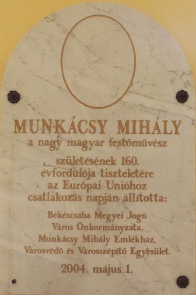 Fájl:Bekescsaba varoshaza munkacsy mihaly emlektabla.jpg