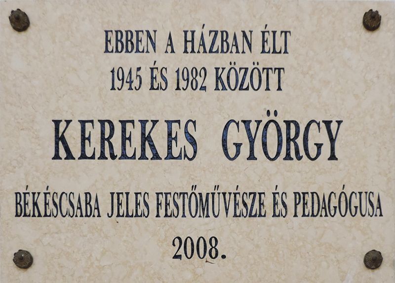 Fájl:Bekescsaba kerekes gyorgy emlektabla.jpg