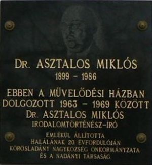 Korosladany asztalos miklos emlektabla.jpg