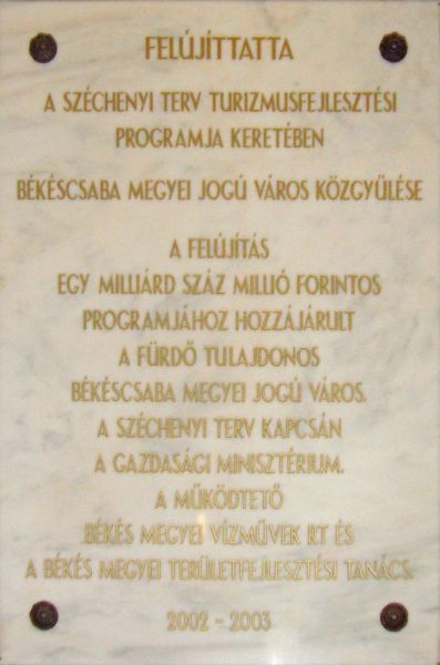 Fájl:Bekescsabai arpad furdo emlektabla 02.jpg