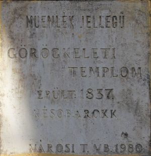 Bekescsaba gorogkeleti templom emlektabla.jpg