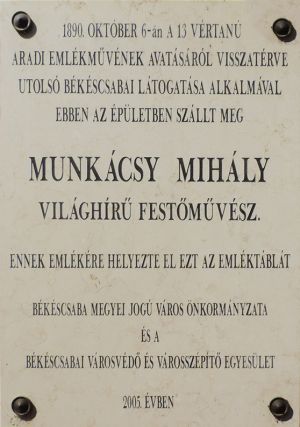 Bekescsaba fiume munkacsy mihaly emlektabla.jpg