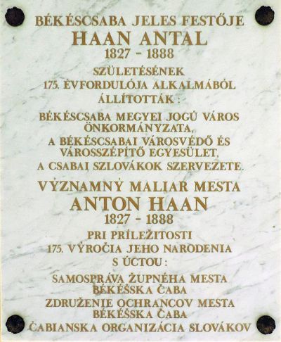 Bekescsaba haan antal emlektabla.jpg