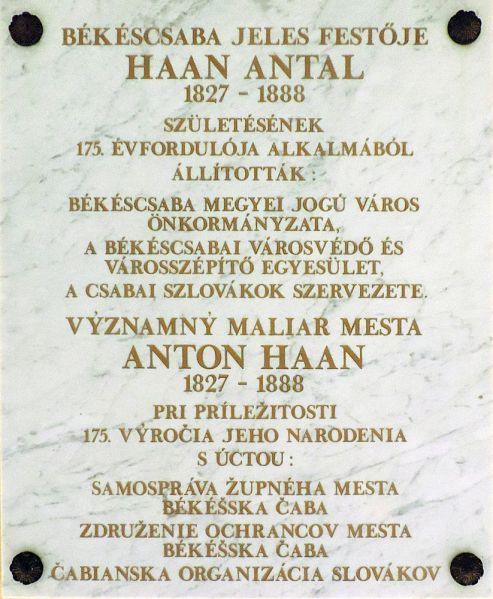 Fájl:Bekescsaba haan antal emlektabla.jpg