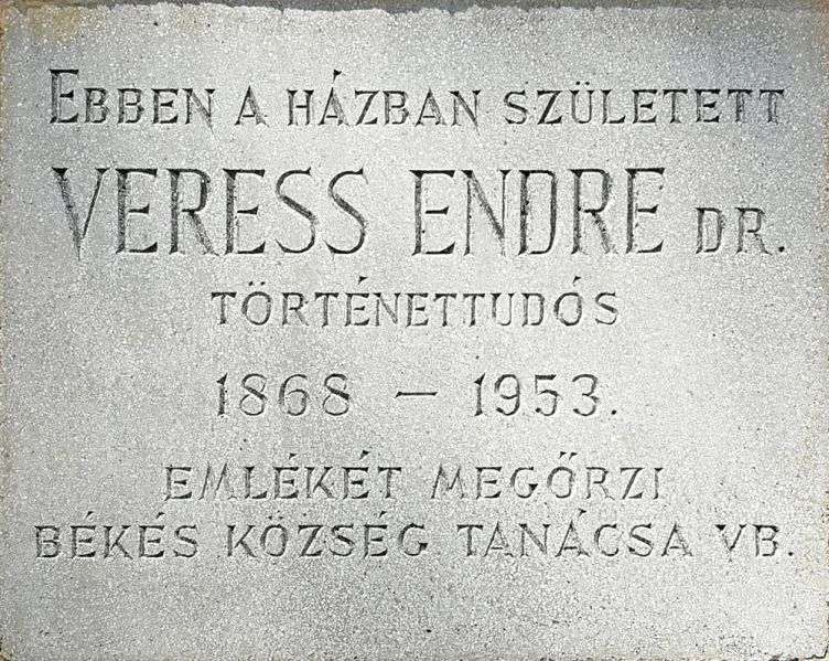 Fájl:Bekes veress endre emlektabla.jpg