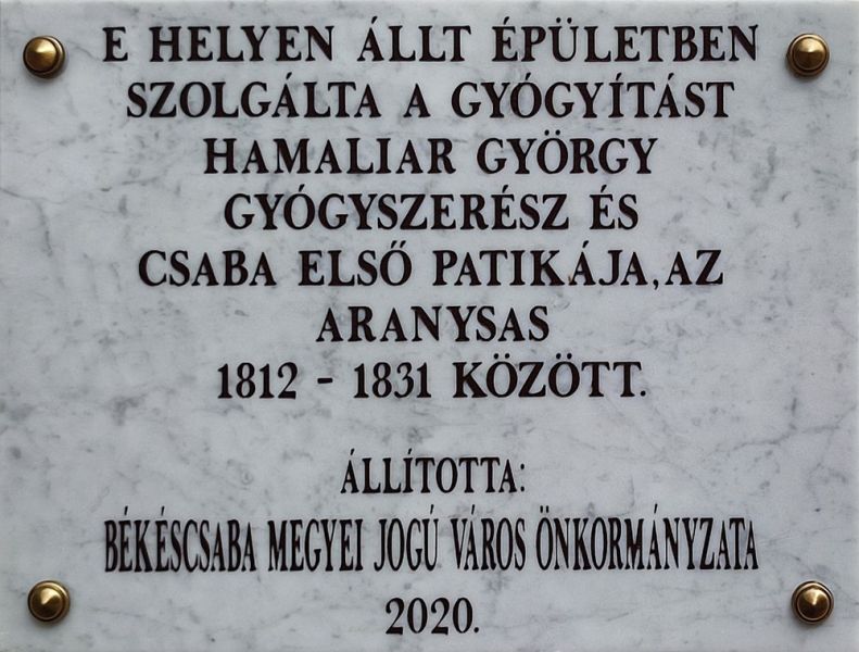 Fájl:Bekescsaba hamaliar gyorgy emlektabla.jpg