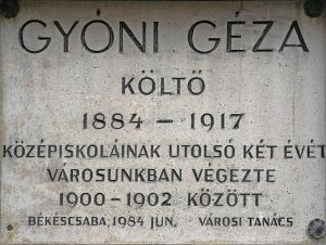 Bekescsaba gyoni utca gyoni geza emlektabla 01.jpg