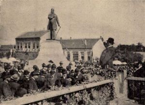 Kossuth Ferenc beszéde édesapja békéscsabai szoboravatóján