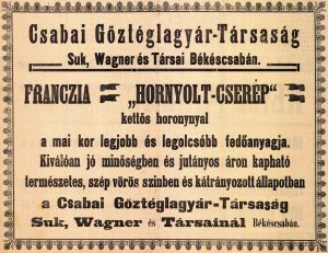 A gőztéglagyár hirdetése a Békésmegyei Közlönyben