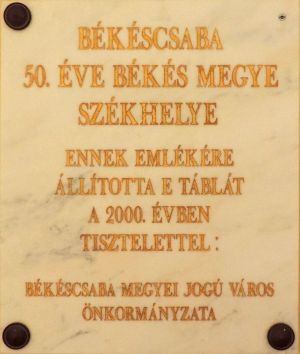 Bekescsaba 50 eve megyeszekhely emlektabla.jpg