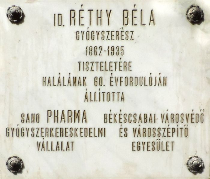 Fájl:Bekescsaba rethy bela emlektabla.jpg