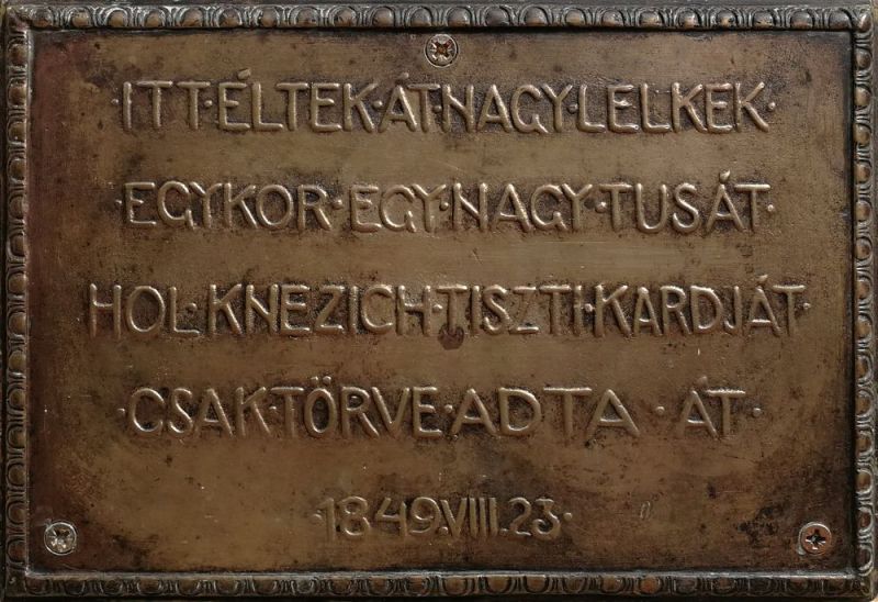 Fájl:Gyula 1849 fegyverletetel emlektabla.jpg