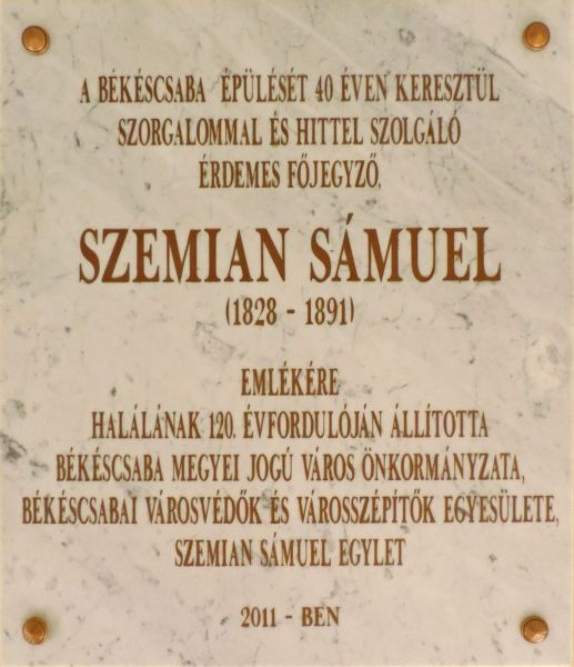 Fájl:Bekescsaba szemian samuel emlektabla.jpg