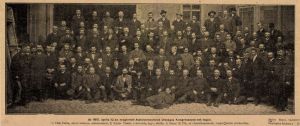 Az 1910. április 10-én megtartott Asztalosmesterek Országos Kongresszusának tagjai. 1-es jelzéssel Thék Endre.