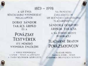 Bekescsaba povazsay testverek emlektabla.jpg
