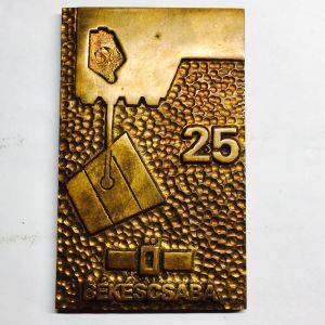 A gyulai úti Erőműjavító és Karbantartó Vállalat 25 éves évfordulójára készült plakett