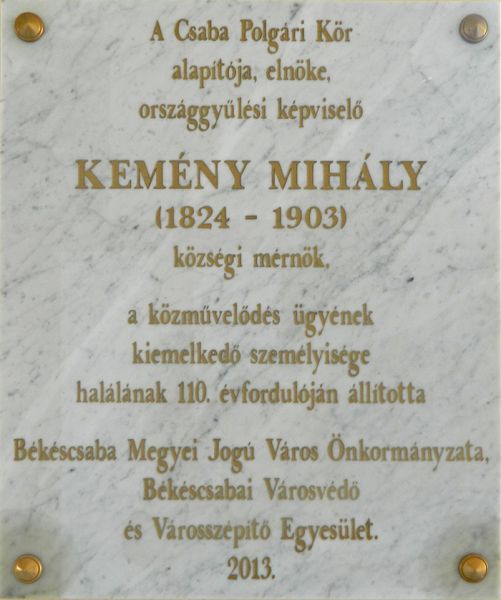 Fájl:Bekescsaba kemeny mihaly emlektabla.jpg