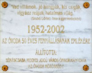 Bekescsaba kolcsey utcai ovoda emlektabla.jpg