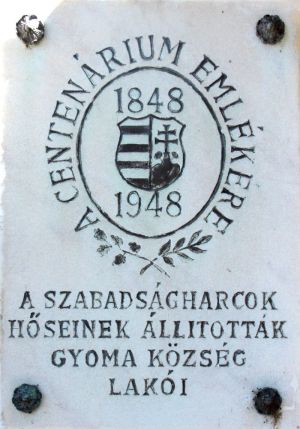 Gyomaendrod 1848 centenarium emlektabla.jpg