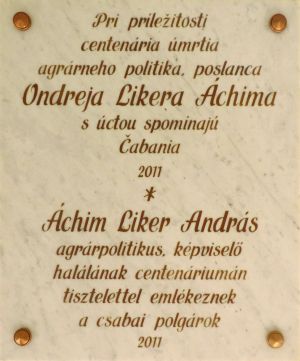 Bekescsaba varoshaza achim l andras emlektabla.jpg