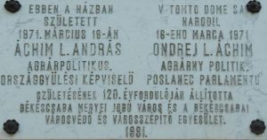 Bekescsaba kastely utca achim l andras emlektabla.jpg