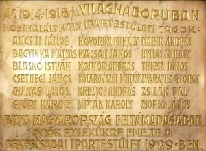 Bekescsaba elesett ipartestuleti tagok emlektabla.jpg