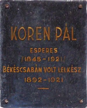 Bekescsaba koren pal emlektabla.jpg