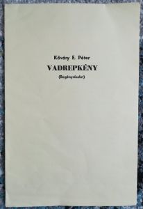 A Vadrepkény című befejezetlen regény címlapja
