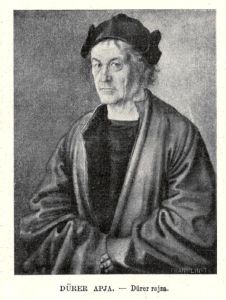 Albrecht Dürer rajza édesapjáról, id. Albrecht Dürerről.