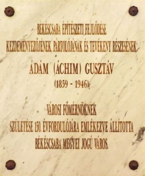 Bekescsaba varoshaza adam gusztav emlektabla.jpg
